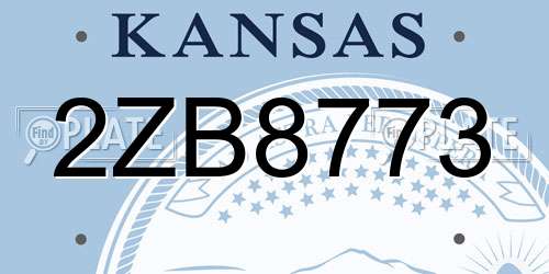 2ZB8773 Kansas License Plate