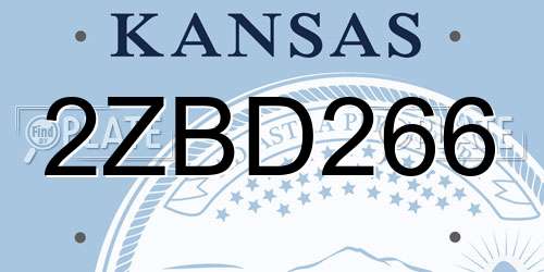 2ZBD266 Kansas License Plate