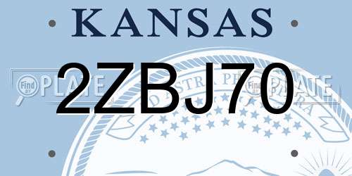 2ZBJ70 Kansas License Plate