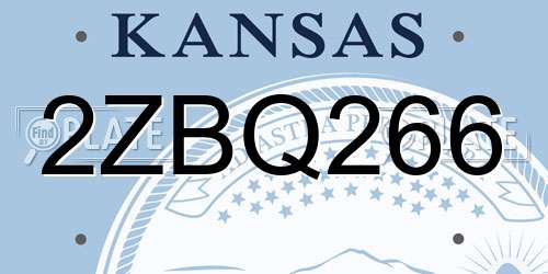 2ZBQ266 Kansas License Plate