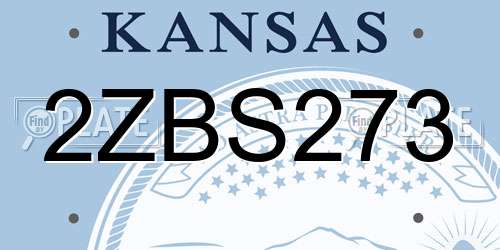 2ZBS273 Kansas License Plate
