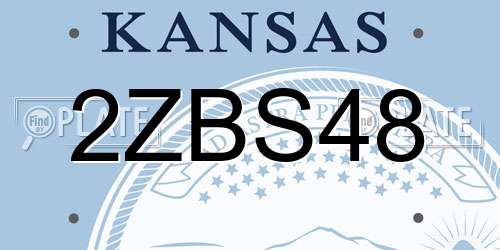 2ZBS48 Kansas License Plate