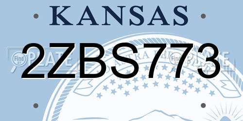 2ZBS773 Kansas License Plate
