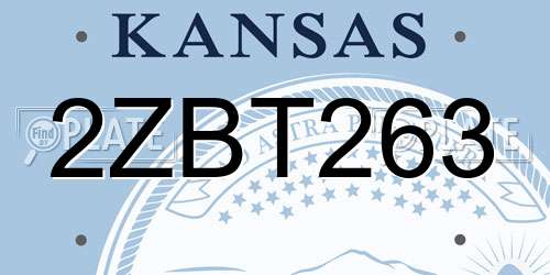 2ZBT263 Kansas License Plate