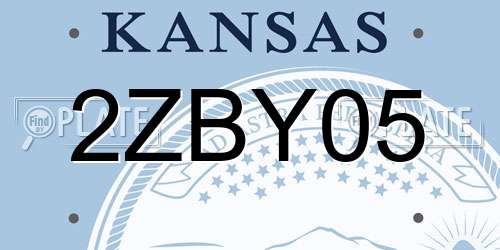 2ZBY05 Kansas License Plate