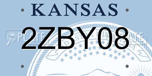 2ZBY08 Kansas License Plate