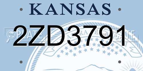 2ZD3791 Kansas License Plate
