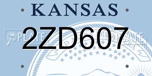 2ZD607 Kansas License Plate