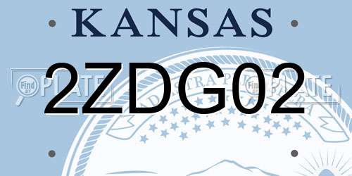 2ZDG02 Kansas License Plate