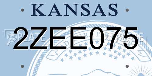 2ZEE075 Kansas License Plate