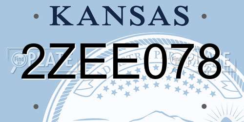 2ZEE078 Kansas License Plate