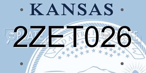 2ZET026 Kansas License Plate