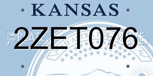 2ZET076 Kansas License Plate
