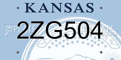 2ZG504 Kansas License Plate