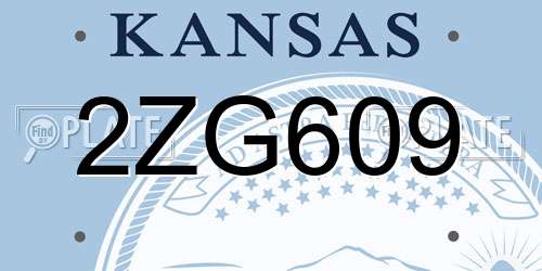 2ZG609 Kansas License Plate