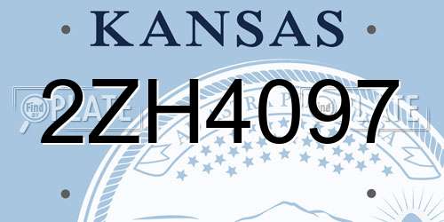 2ZH4097 Kansas License Plate