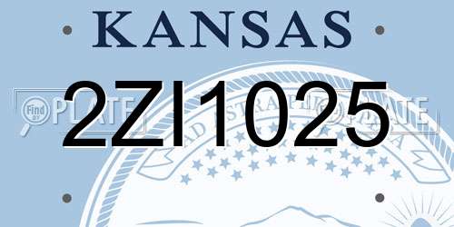 2ZI1025 Kansas License Plate