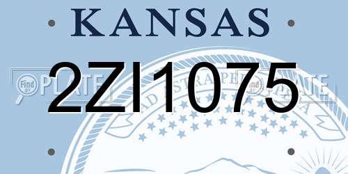2ZI1075 Kansas License Plate
