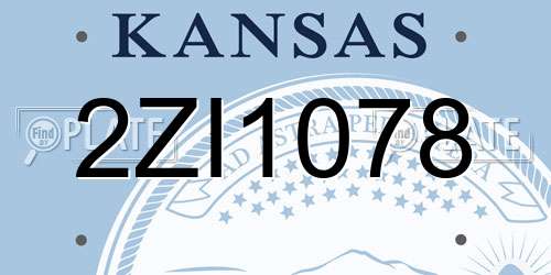 2ZI1078 Kansas License Plate