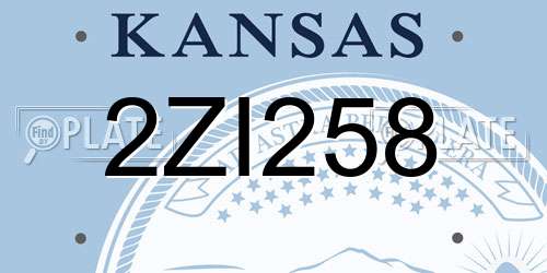 2ZI258 Kansas License Plate