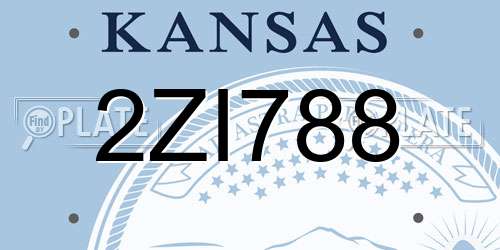 2ZI788 Kansas License Plate
