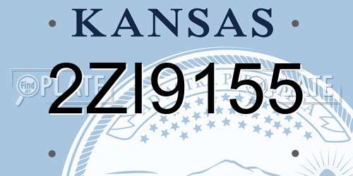 2ZI9155 Kansas License Plate