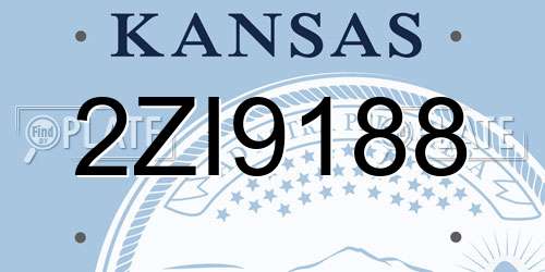 2ZI9188 Kansas License Plate