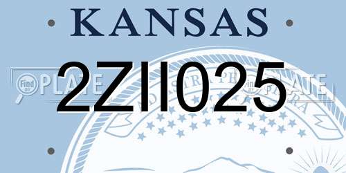 2ZII025 Kansas License Plate
