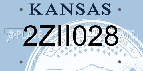 2ZII028 Kansas License Plate
