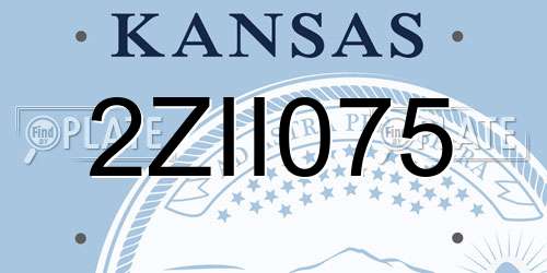 2ZII075 Kansas License Plate