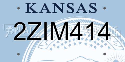 2ZIM414 Kansas License Plate