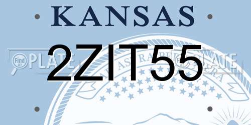 2ZIT55 Kansas License Plate
