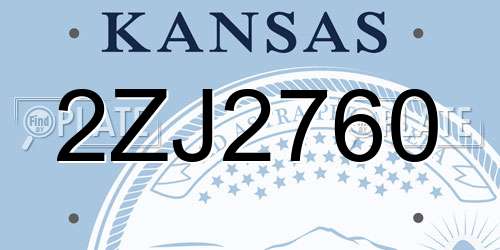 2ZJ2760 Kansas License Plate