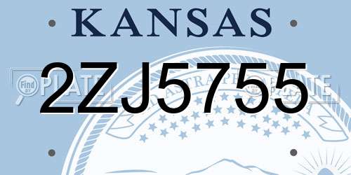 2ZJ5755 Kansas License Plate