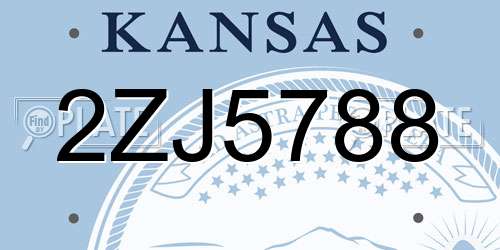 2ZJ5788 Kansas License Plate