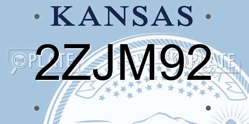 2ZJM92 Kansas License Plate