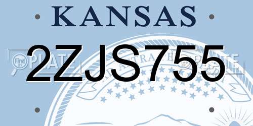 2ZJS755 Kansas License Plate