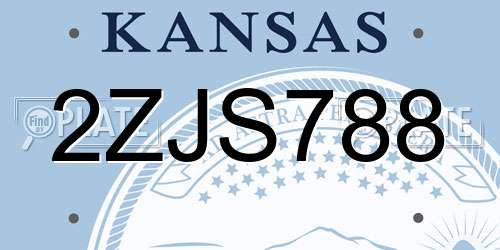 2ZJS788 Kansas License Plate