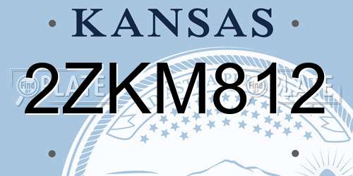 2ZKM812 Kansas License Plate