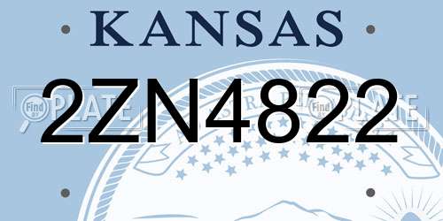 2ZN4822 Kansas License Plate