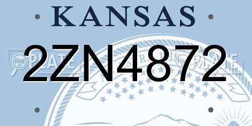 2ZN4872 Kansas License Plate
