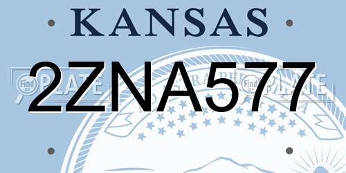 2ZNA577 Kansas License Plate