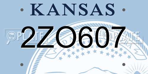 2ZO607 Kansas License Plate