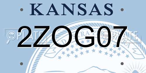 2ZOG07 Kansas License Plate