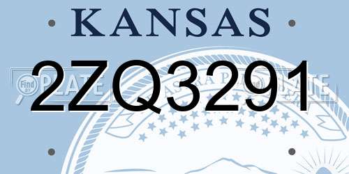 2ZQ3291 Kansas License Plate