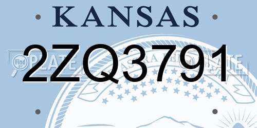 2ZQ3791 Kansas License Plate