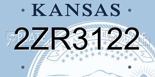 2ZR3122 Kansas License Plate