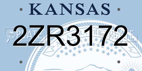 2ZR3172 Kansas License Plate