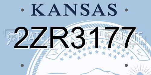 2ZR3177 Kansas License Plate