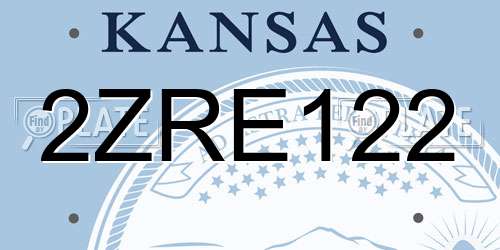 2ZRE122 Kansas License Plate
